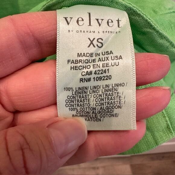 Velvet By Graham & Spencer NWT Linen Two-Button Cassie Blazer Size: XS - Picture 9 of 9